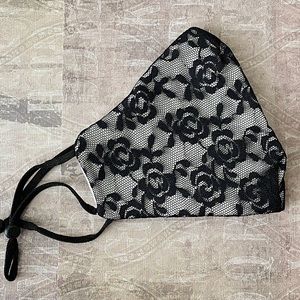 1 Black, 2 White Lace Face Masks, and 5 Fi…